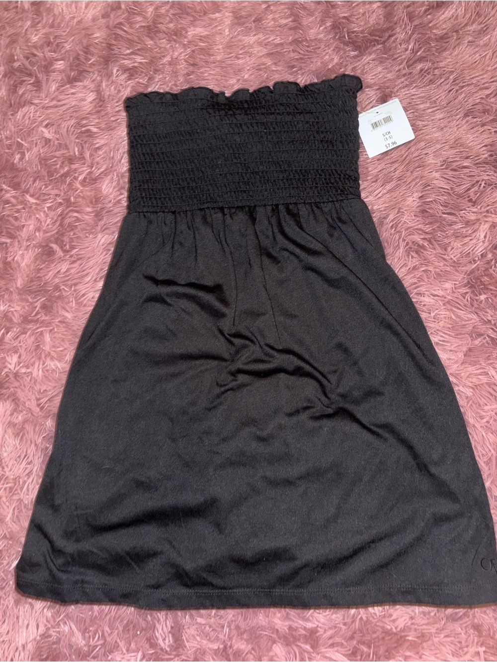 Black Strapless Swim cover dress